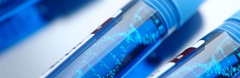 blue liquid with dna